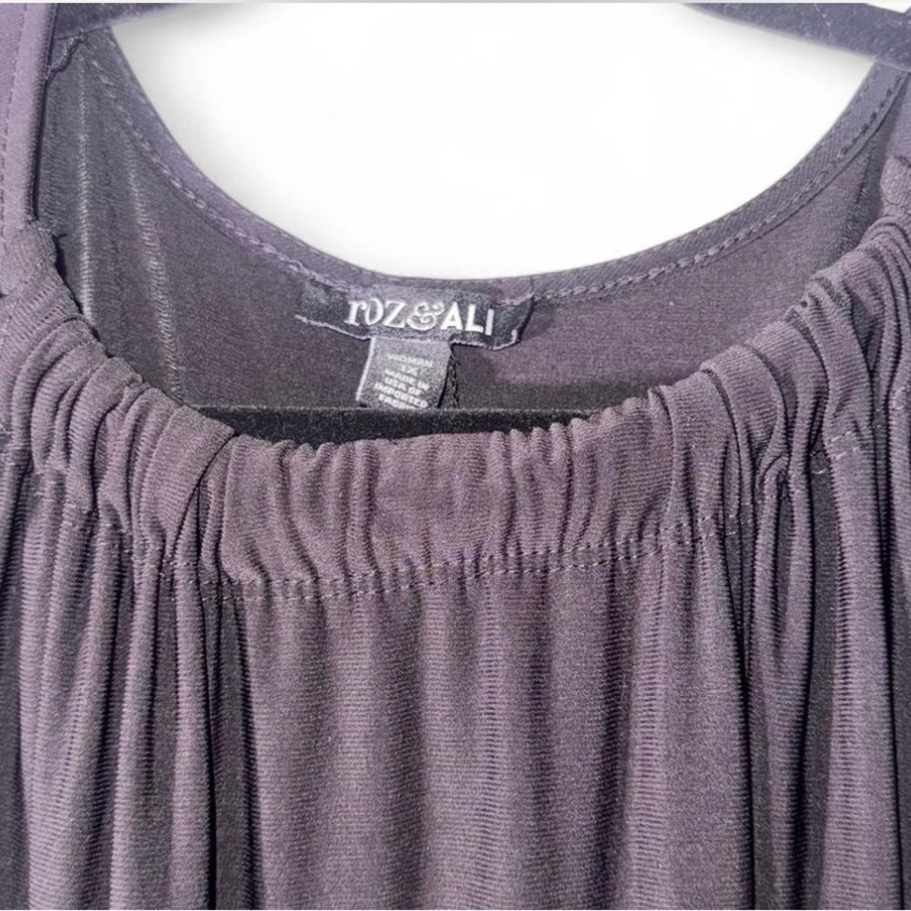 Roz & Ali Black Sleeveless Midi Dress with Beaded Hem - Picture 2 of 4